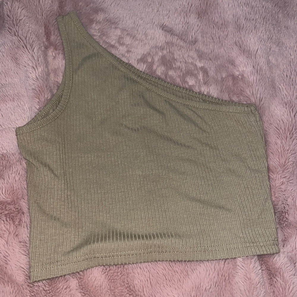 Brown One Shoulder Tank